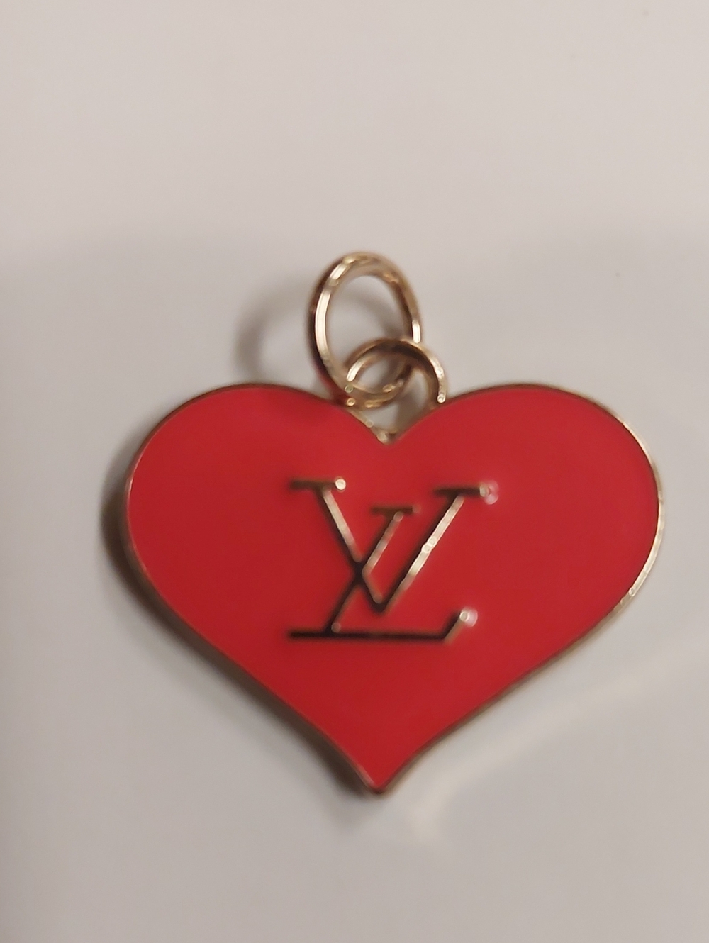 LV Pink & Gold Heart Charm Pendant